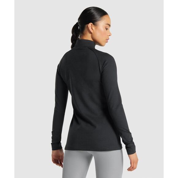Gymshark Training ¼ Zip Jacket Women’s M • Black Slim Fit Activewear Pullover - Picture 2 of 10